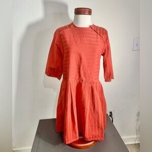 ACE & JIG Orange Striped 3/4 Sleeves Dress